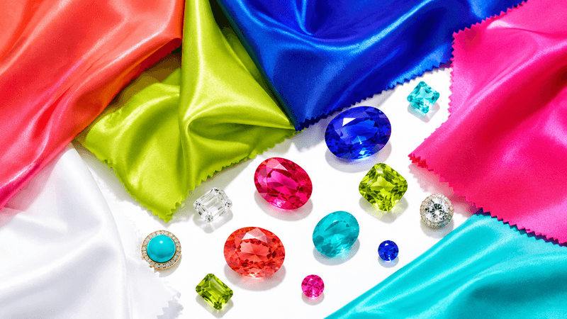 Bright Spring color palette mood board with characteristic warm-neutral, medium-light, bright colors suitable for clothing, makeup, and accessories